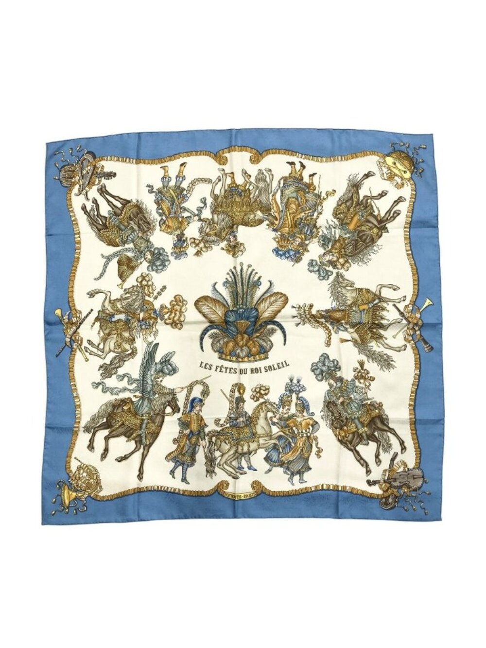 Hermes les Fetes du Roi Soleil Celebration of the Sun King Carre 90 Silk - Picture 1 of 4